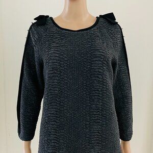 Teri Jon by Rickie Freeman Women's  Black Long Sleeve Top Size 12